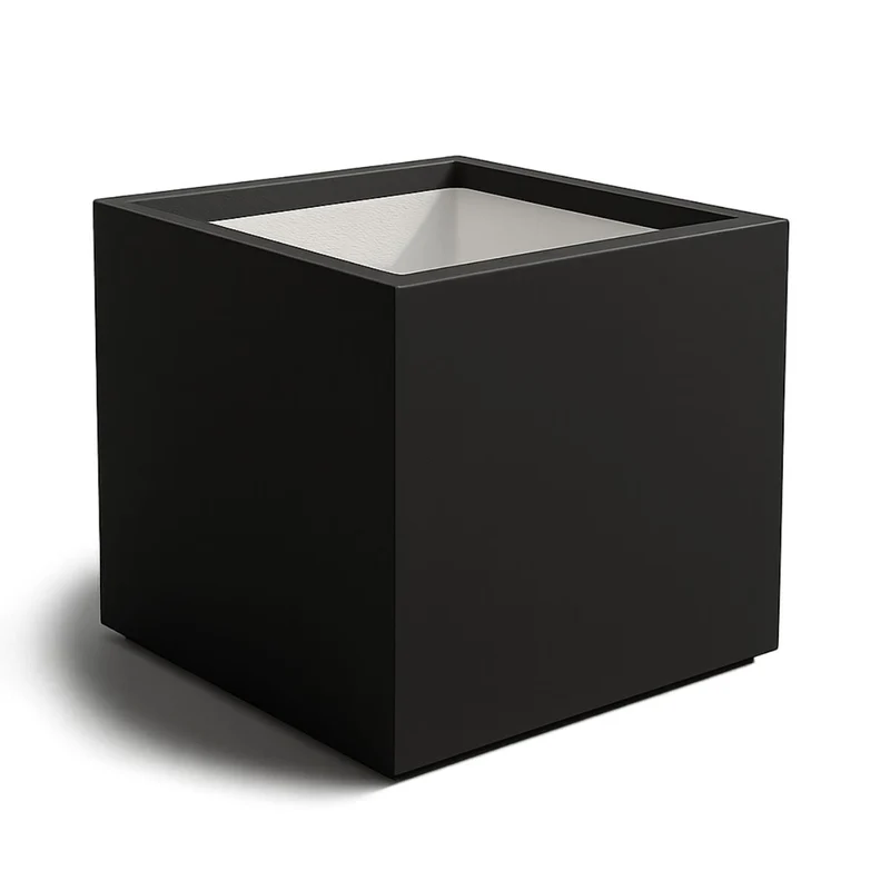 GARDRA Jardinière en polyester noire de jais 80x80x60 cm RAL 9005