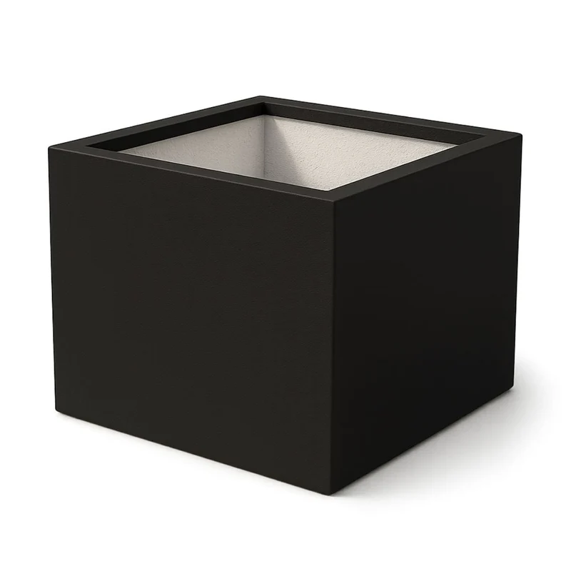 GARDRA Jardinière en polyester noire de jais 100x100x60 cm RAL 9005