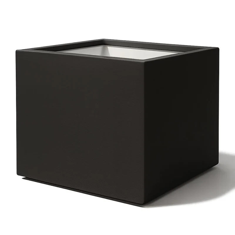 GARDRA Jardinière en polyester noire de jais 120x120x100 cm RAL 9005