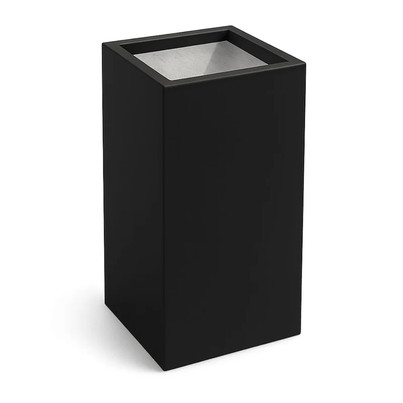 GARDRA Jardinière en polyester noire de jais 50x50x120 cm RAL 9005