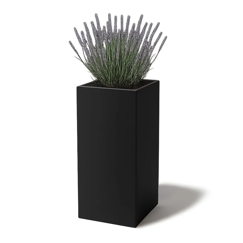 GARDRA Jardinière en polyester noire de jais 50x50x100 cm RAL 9005
