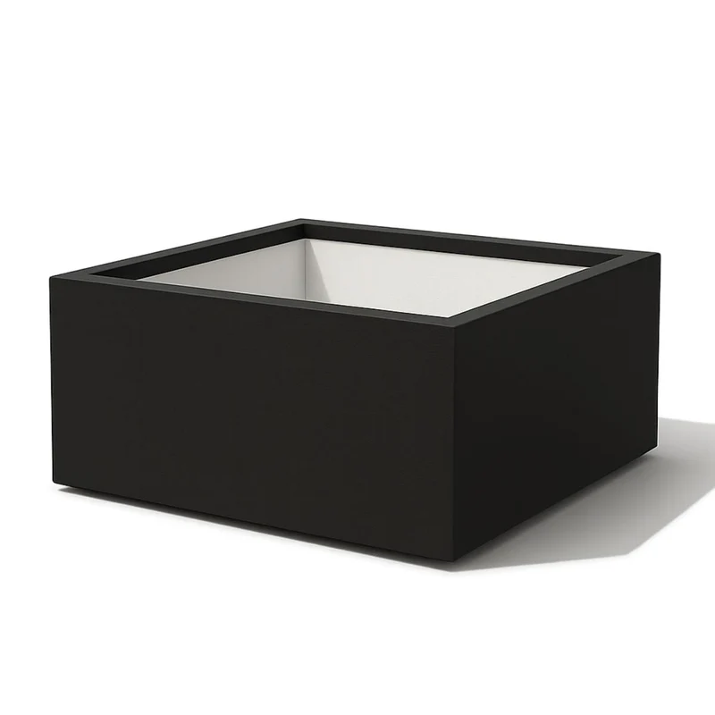 GARDRA Jardinière en polyester noire de jais 120x120x40 cm RAL 9005