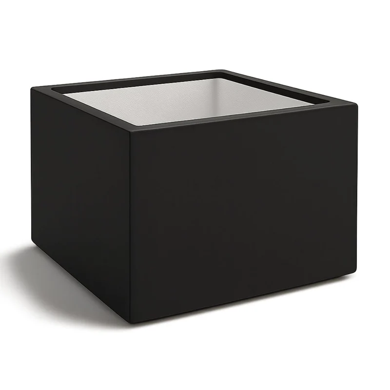 GARDRA Jardinière en polyester noire de jais 140x140x100 cm RAL 9005