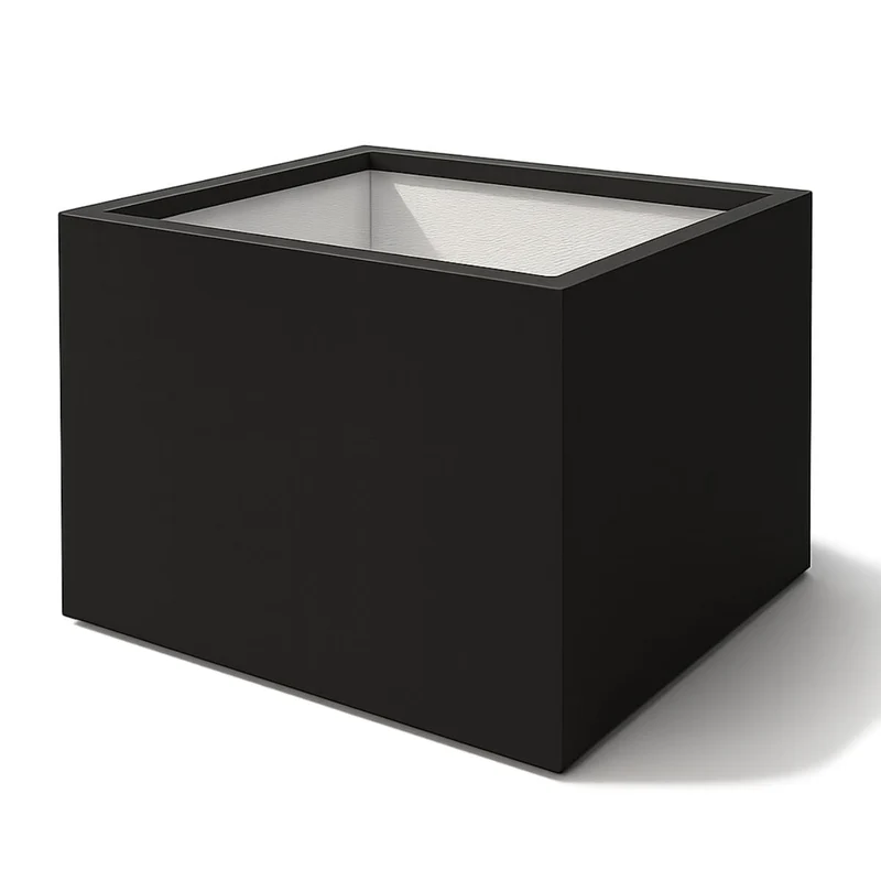 GARDRA Jardinière en polyester noire de jais 140x140x80 cm RAL 9005