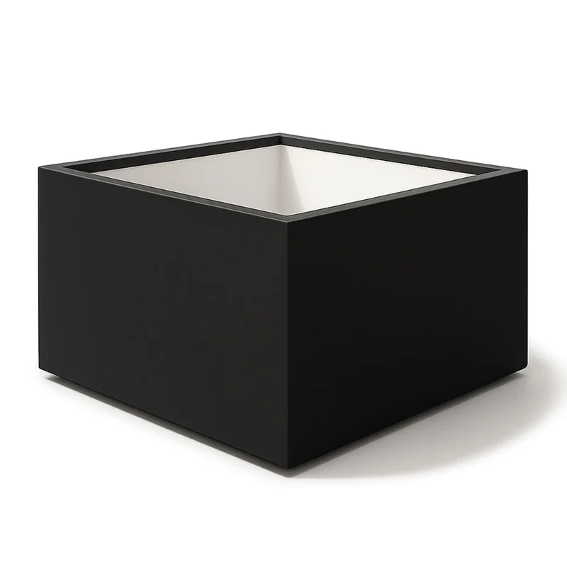 GARDRA Jardinière en polyester noire de jais 140x140x60 cm RAL 9005