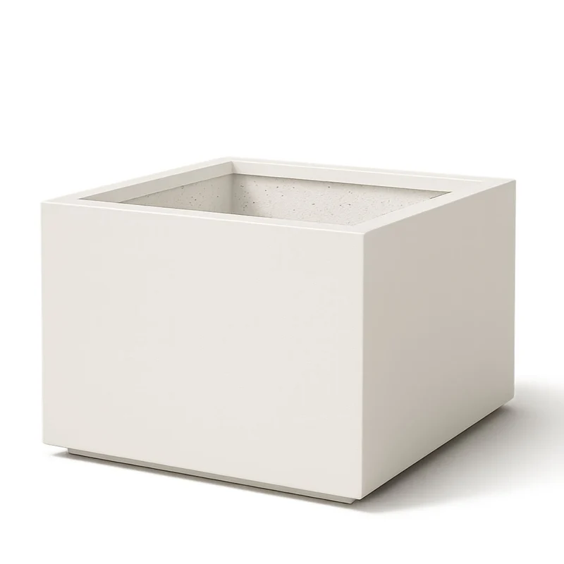 GARDRA Jardinière en polyester blanche pur 160x160x100 cm RAL 9010