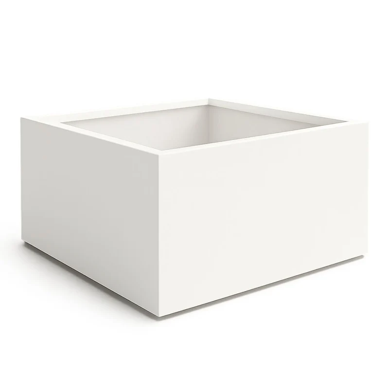 GARDRA Jardinière en polyester blanche pur 160x160x80 cm RAL 9010