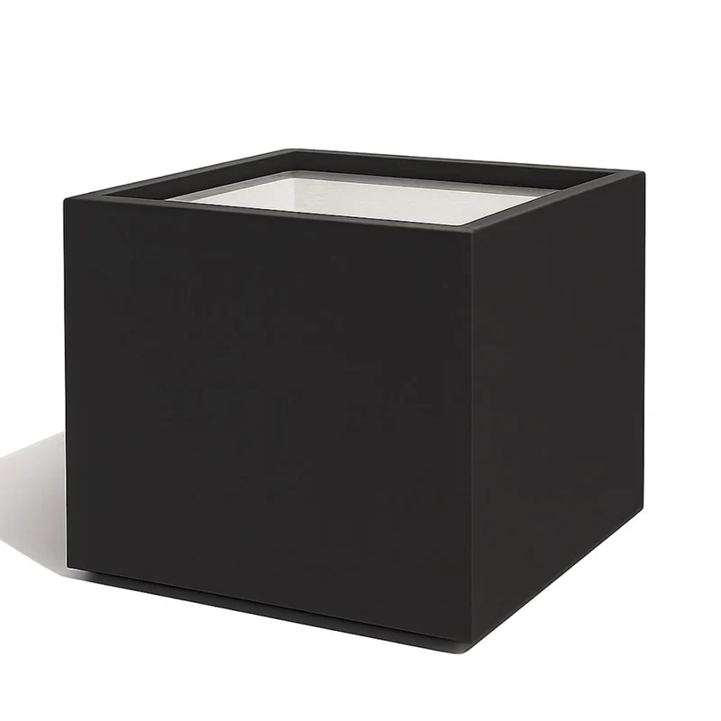 GARDRA Jardinière en polyester noire de jais 160x160x160 cm RAL 9005