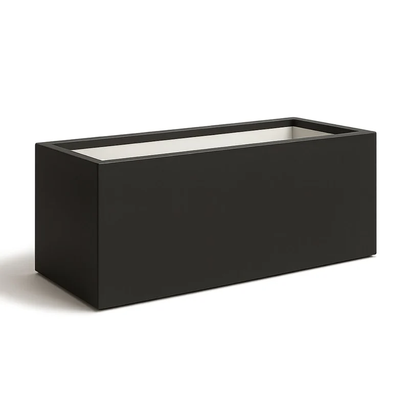 GARDRA Jardinière en polyester noire de jais 120x40x50 cm RAL 9005