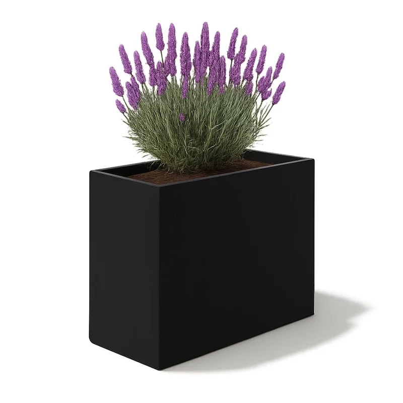 GARDRA Jardinière en polyester noire de jais 80x40x80 cm RAL 9005