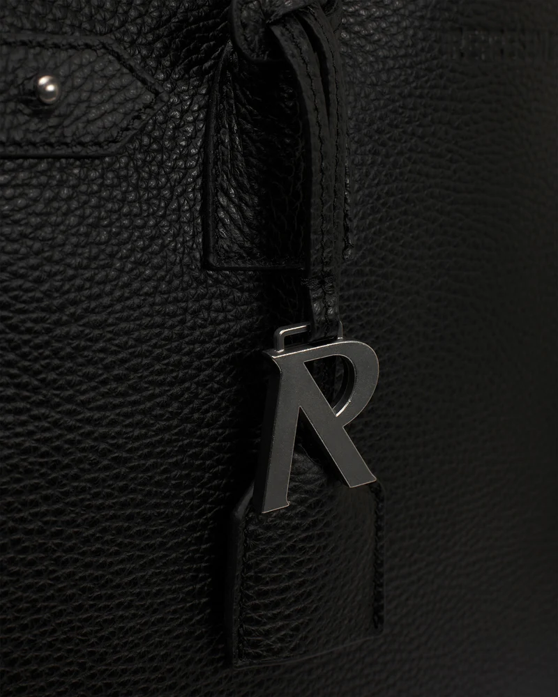 Leather Tote Bag - Textured Black