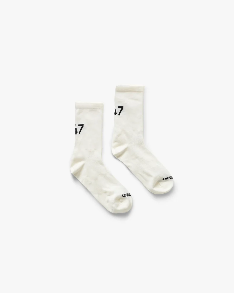 247 Numbers Socks - Flat White