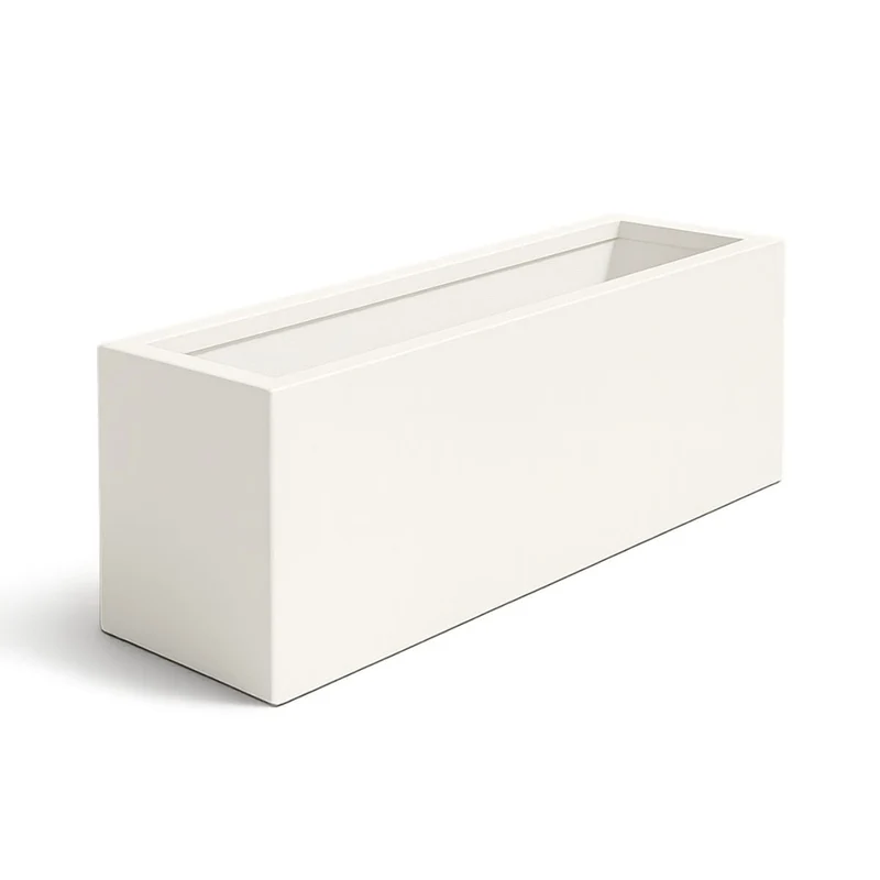 GARDRA Jardinière en polyester blanche pur 158x45x52.5 cm RAL 9010