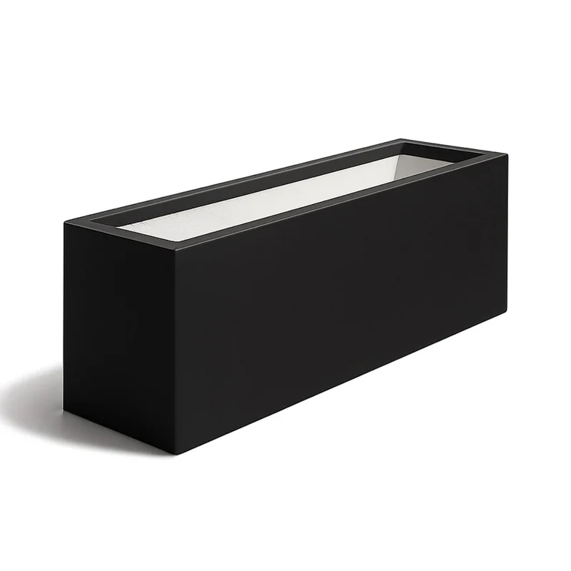 GARDRA Jardinière en polyester noire de jais 158x45x52.5 cm RAL 9005