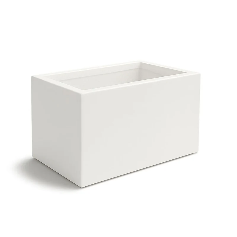 GARDRA Jardinière en polyester blanche pur 60x40x40 cm RAL 9010