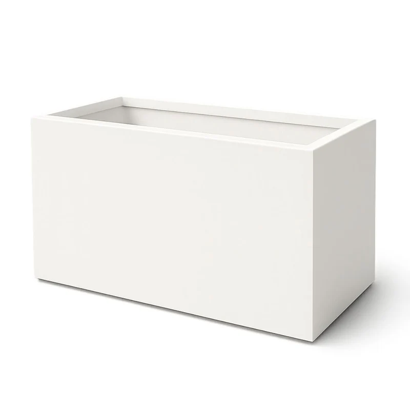 GARDRA Jardinière en polyester blanche pur 125x65x70 cm RAL 9010