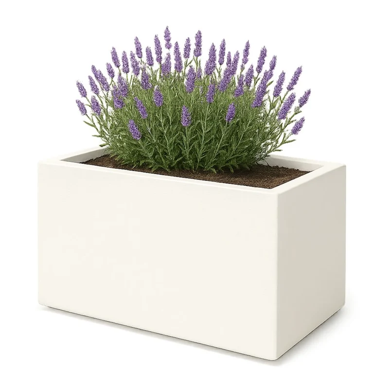GARDRA Jardinière en polyester blanche pur 125x65x70 cm RAL 9010
