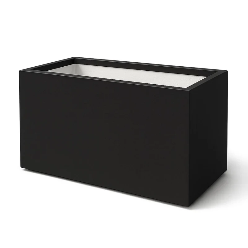 GARDRA Jardinière en polyester noire de jais 125x65x70 cm RAL 9005