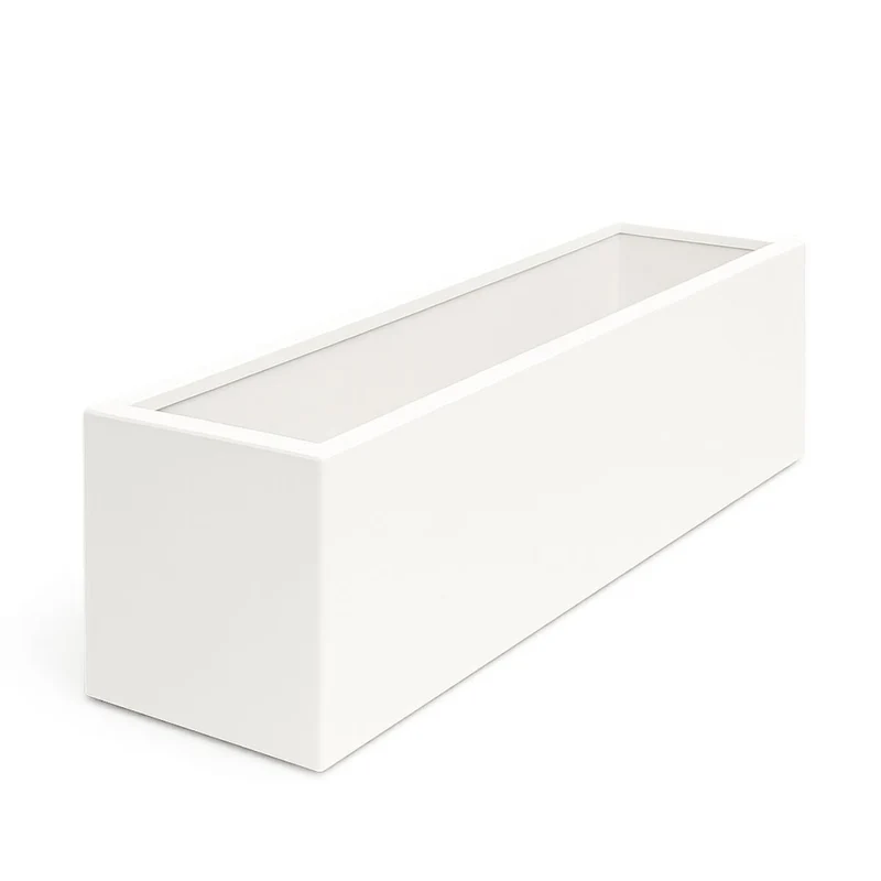 GARDRA Jardinière en polyester blanche pur 200x40x40 cm RAL 9010