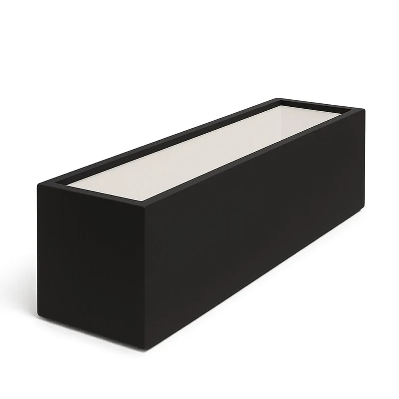 GARDRA Jardinière en polyester noire de jais 200x40x40 cm RAL 9005