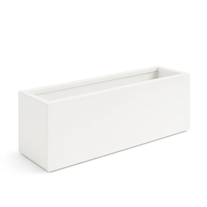 GARDRA Jardinière en polyester blanche pur 120x30x40 cm RAL 9010