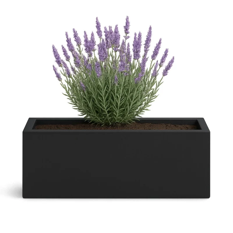 GARDRA Jardinière en polyester noire de jais 120x30x40 cm RAL 9005