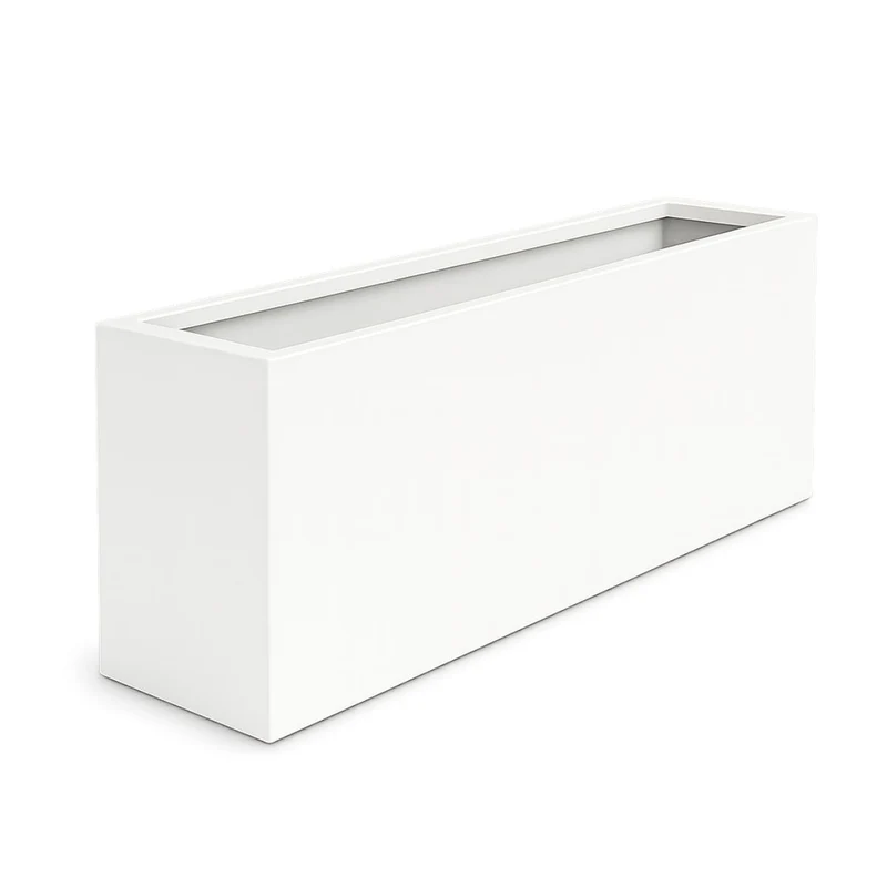 GARDRA Jardinière en polyester blanche pur 150x25x80 cm RAL 9010