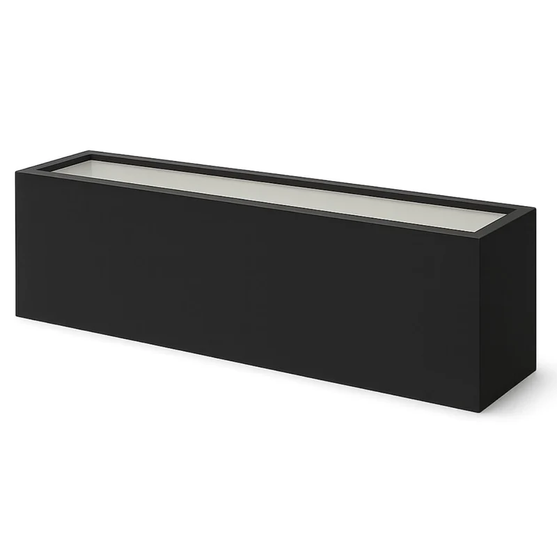 GARDRA Jardinière en polyester noire de jais 150x40x40 cm RAL 9005