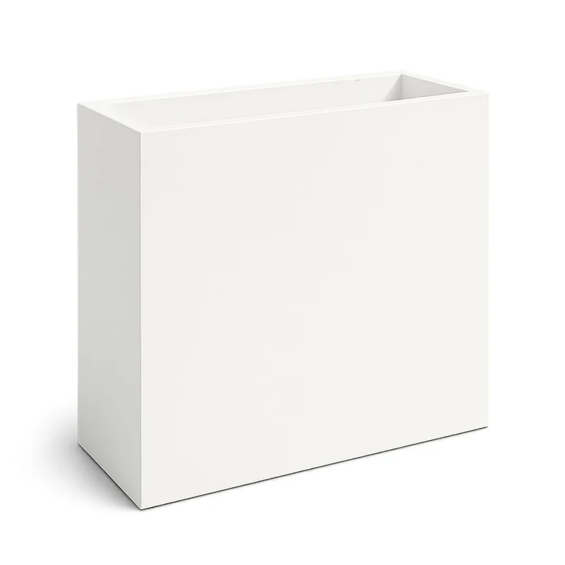 GARDRA Jardinière en polyester blanche pur 110x40x110 cm RAL 9010