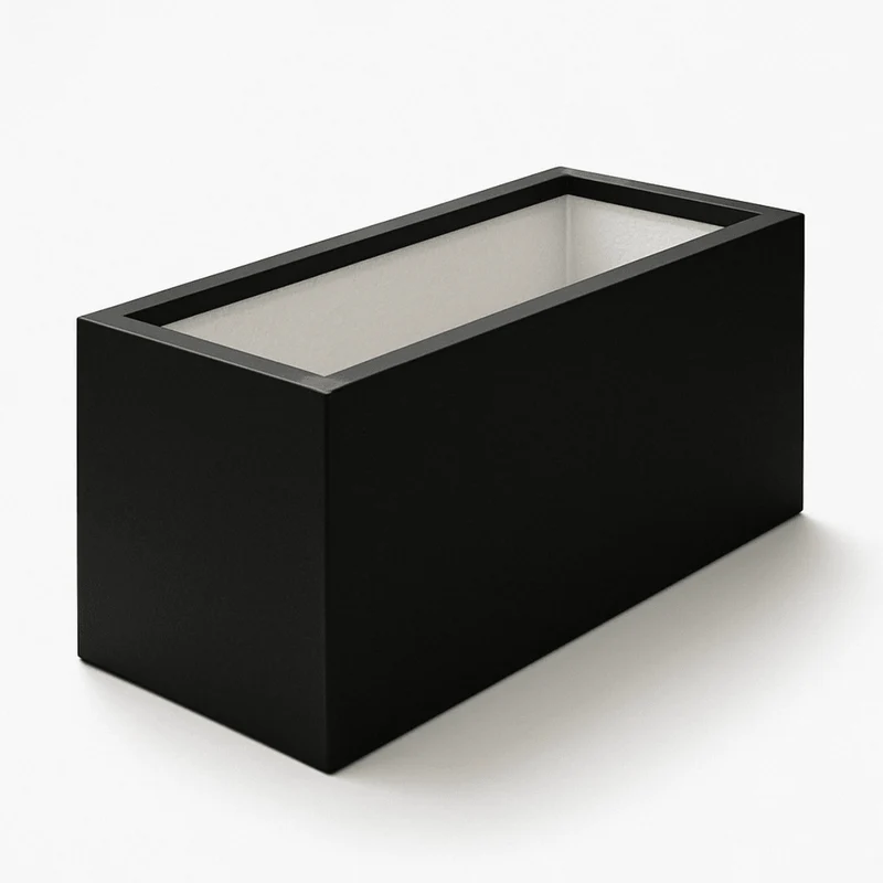 GARDRA Jardinière en polyester noire de jais 120x40x40 cm RAL 9005