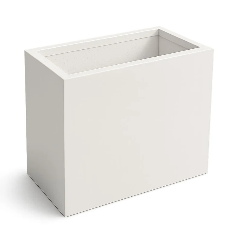 GARDRA Jardinière en polyester blanche pur 45x30x50 cm RAL 9010
