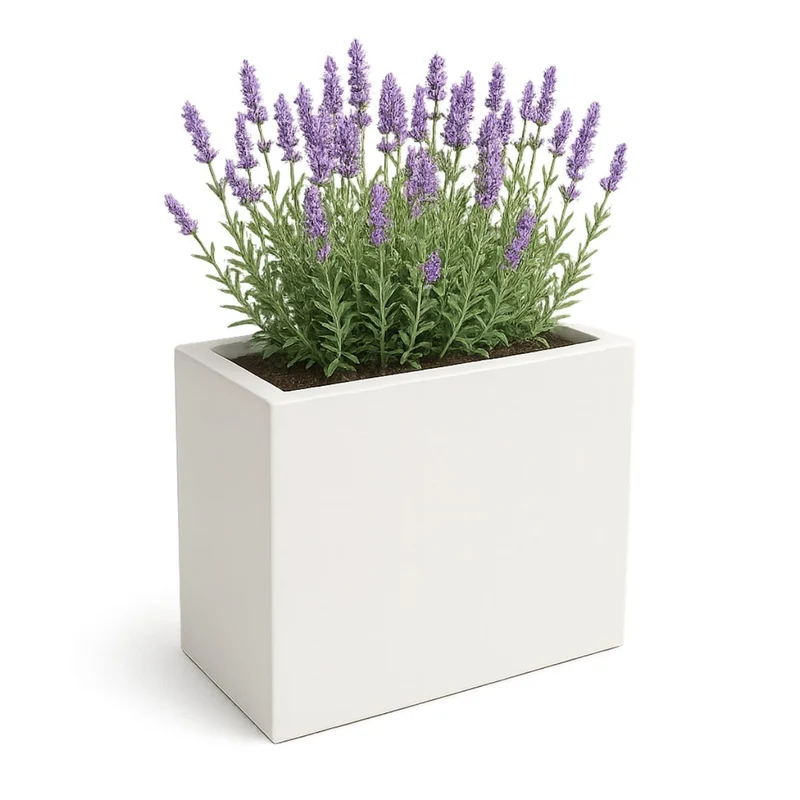 GARDRA Jardinière en polyester blanche pur 45x30x50 cm RAL 9010
