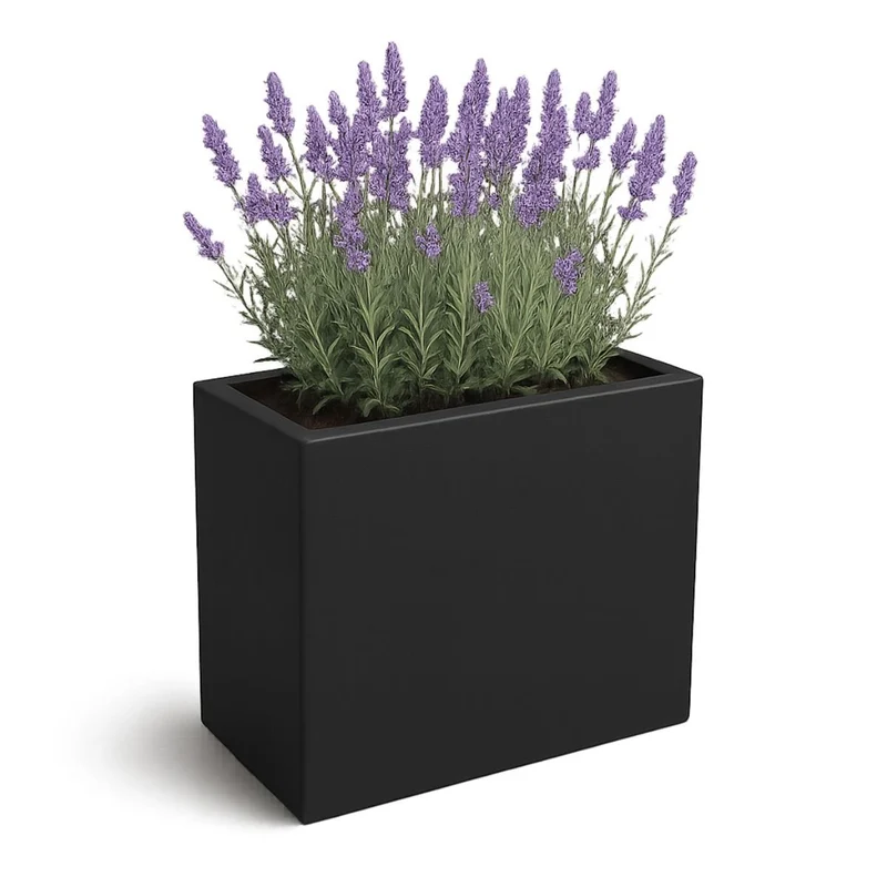 GARDRA Jardinière en polyester noire de jais 45x30x50 cm RAL 9005