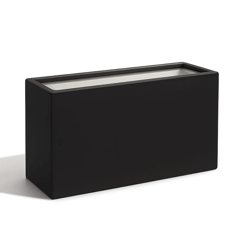 GARDRA Jardinière en polyester noire de jais 110x30x67 cm RAL 9005