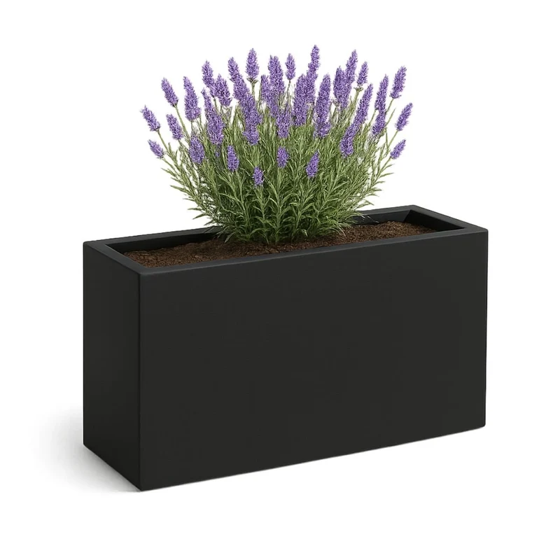 GARDRA Jardinière en polyester noire de jais 110x30x67 cm RAL 9005