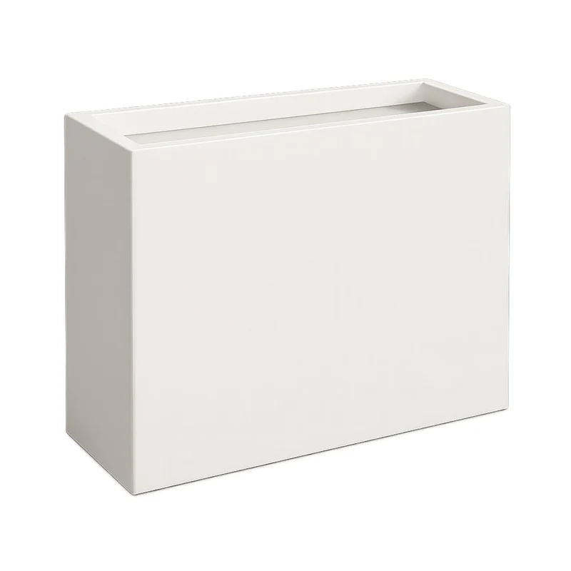 GARDRA Jardinière en polyester blanche pur 100x40x100 cm RAL 9010