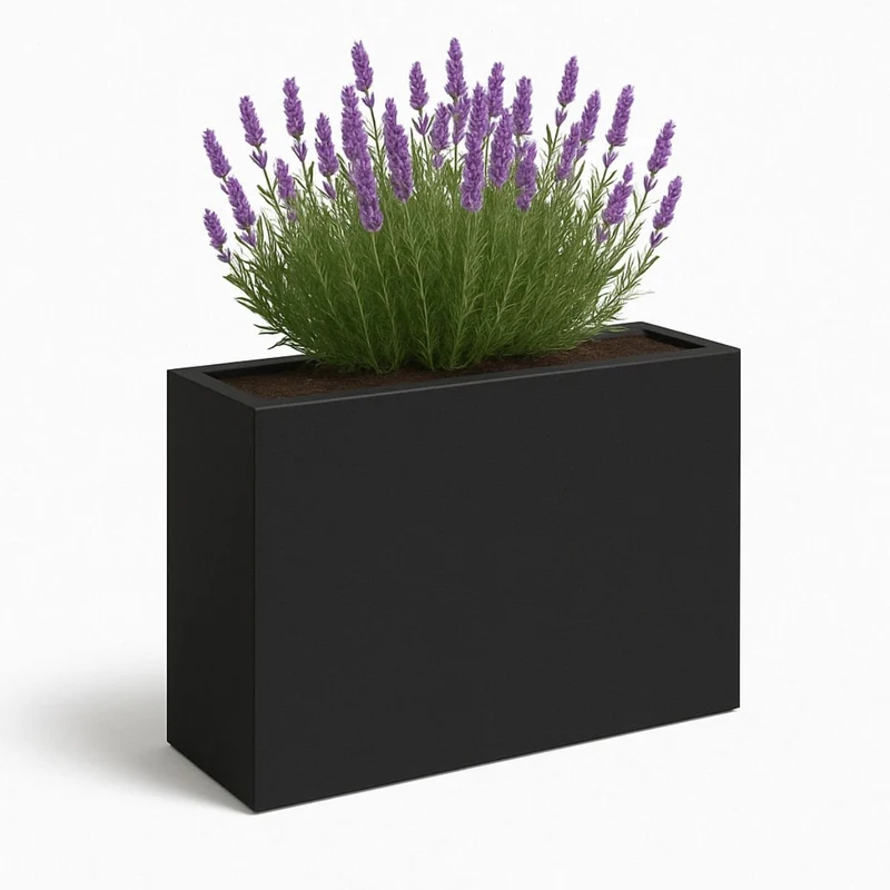 GARDRA Jardinière en polyester noire de jais 100x40x100 cm RAL 9005
