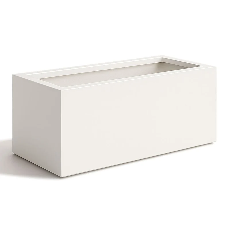 GARDRA Jardinière en polyester blanche pur 120x50x40 cm RAL 9010