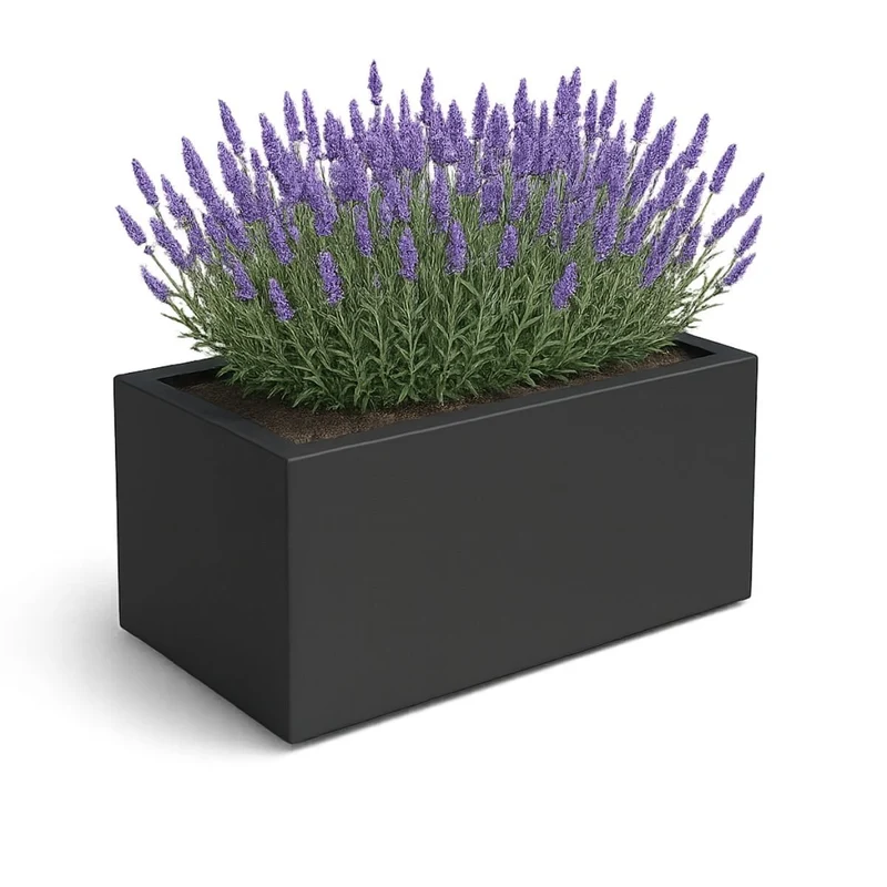 GARDRA Jardinière en polyester noire de jais 100x50x50 cm RAL 9005