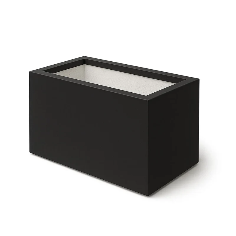 GARDRA Jardinière en polyester noire de jais 75x35x40 cm RAL 9005