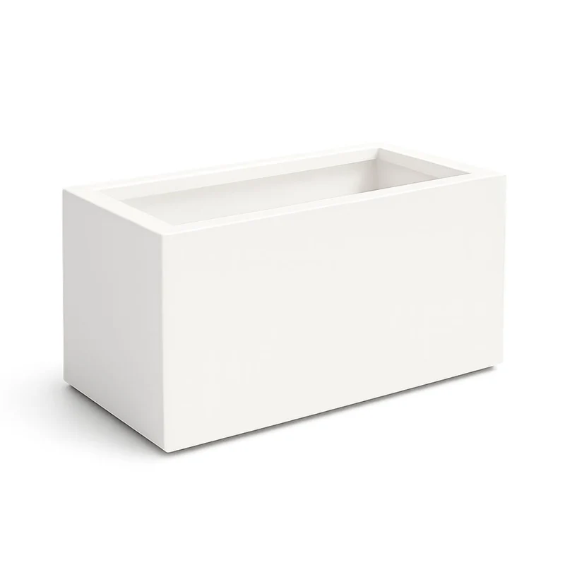 GARDRA Jardinière en polyester blanche pur 150x75x85 cm RAL 9010