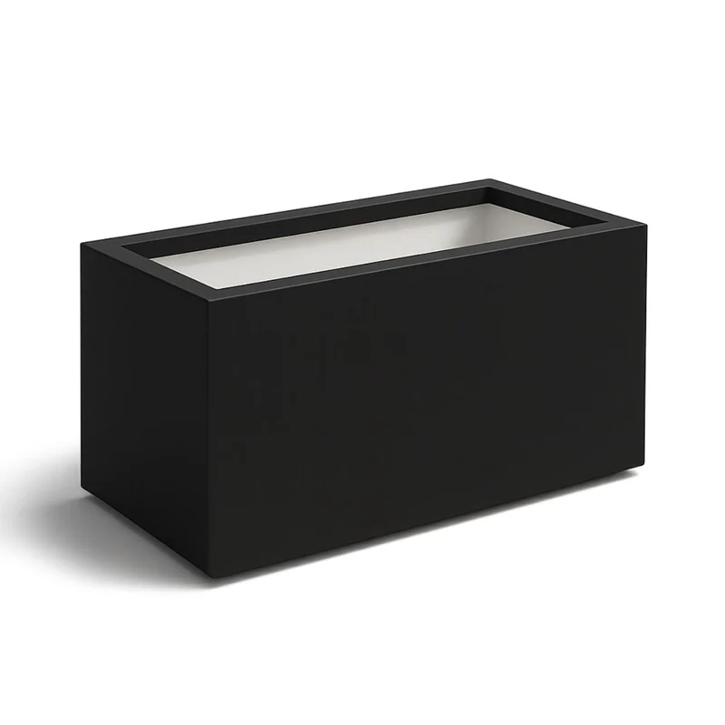 GARDRA Jardinière en polyester noire de jais 150x75x85 cm RAL 9005