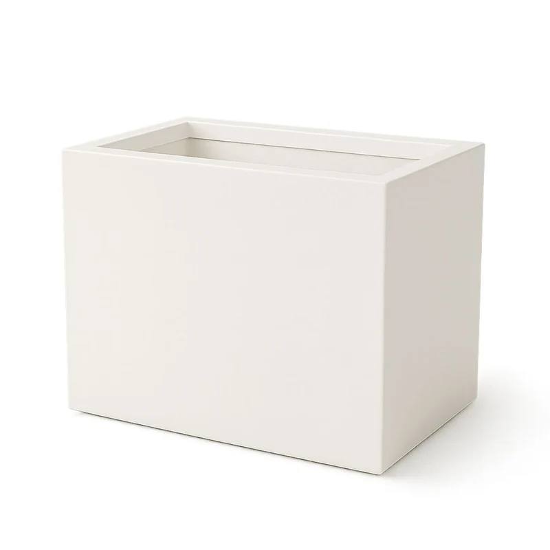 GARDRA Jardinière en polyester blanche pur 70x50x60 cm RAL 9010