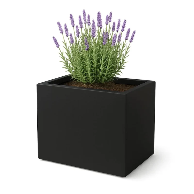GARDRA Jardinière en polyester noire de jais 70x50x60 cm RAL 9005