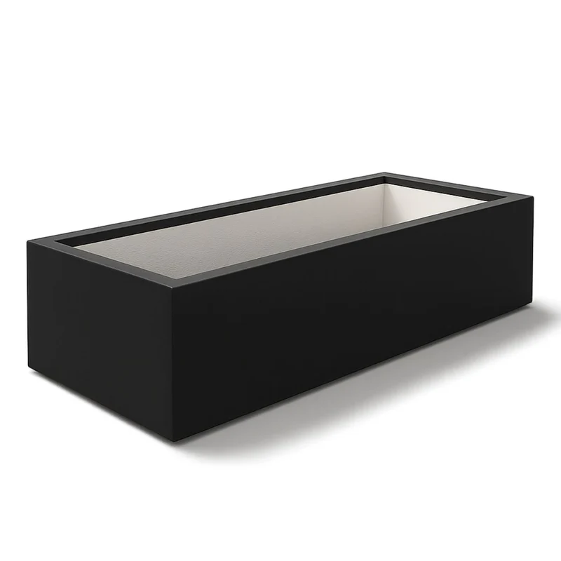 GARDRA Jardinière en polyester noire de jais 223x100x32 cm RAL 9005