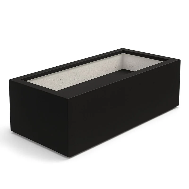 GARDRA Jardinière en polyester noire de jais 180x88x32 cm RAL 9005
