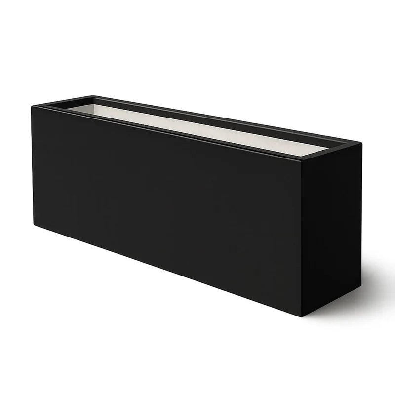 GARDRA Jardinière en polyester noire de jais 200x30x60 cm RAL 9005