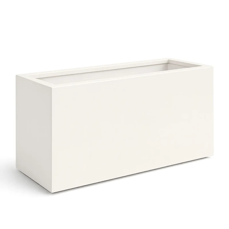 GARDRA Jardinière en polyester blanche pur 147x60x80 cm RAL 9010