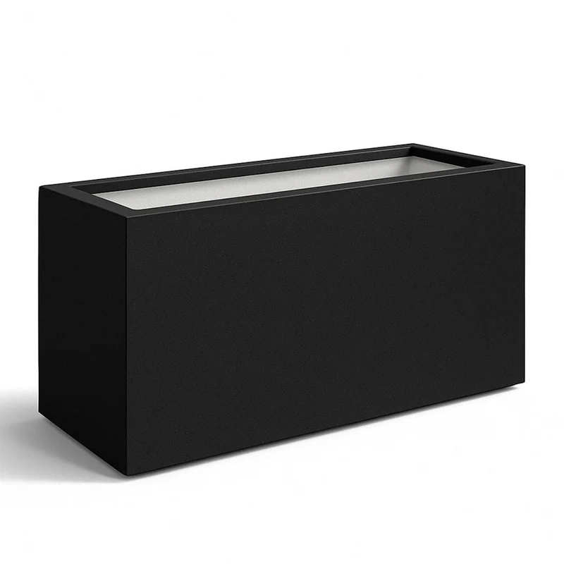 GARDRA Jardinière en polyester noire de jais 147x60x80 cm RAL 9005