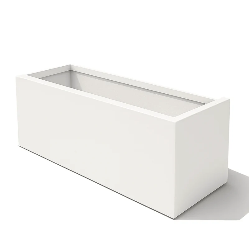 GARDRA Jardinière en polyester blanche pur 137x50x50 cm RAL 9010